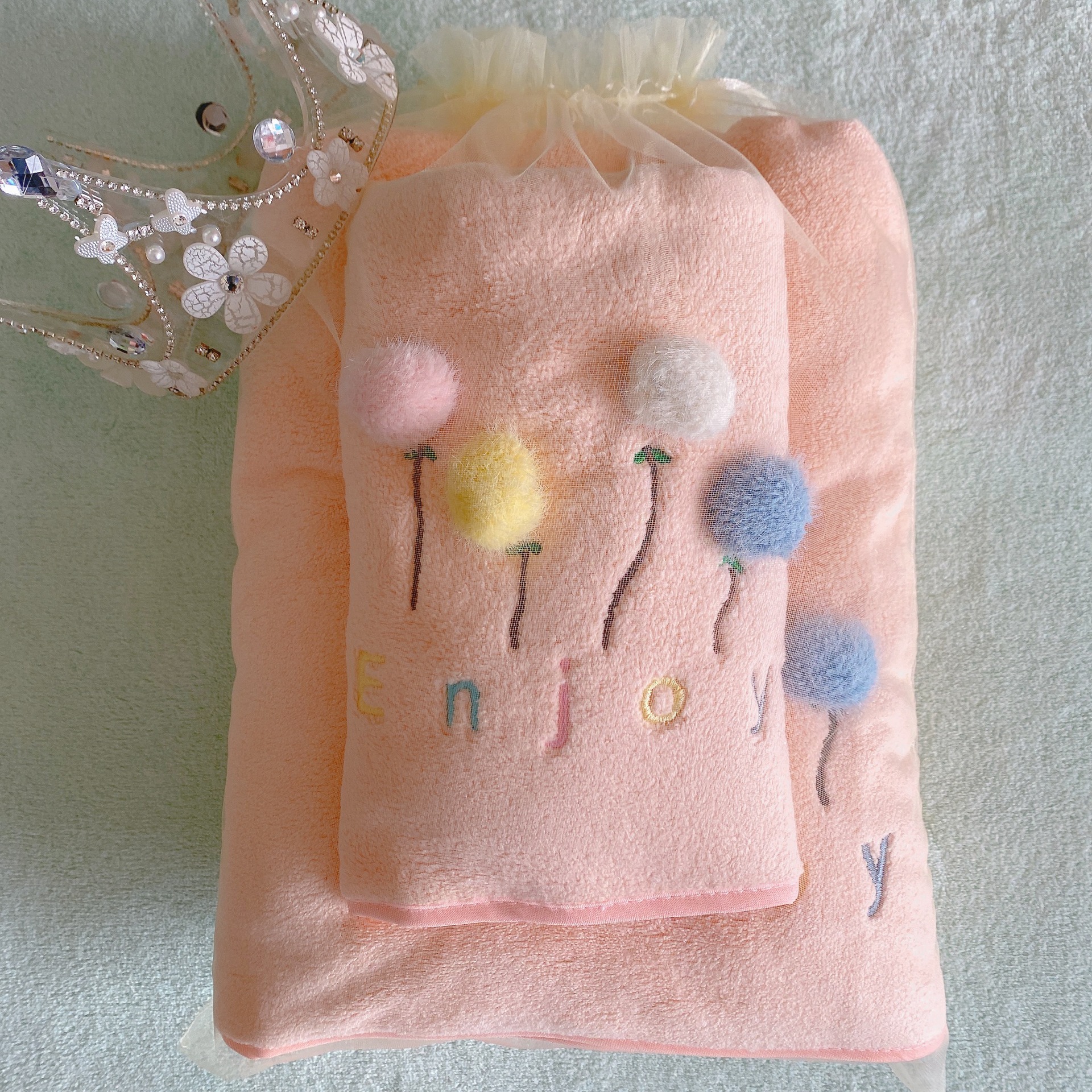 【LOVELY HOME】【 Lovely home 】 Coral velvet towel bath towel mother towel set Lovely dandelion towel Home bath towel beach towel set Application Scenario