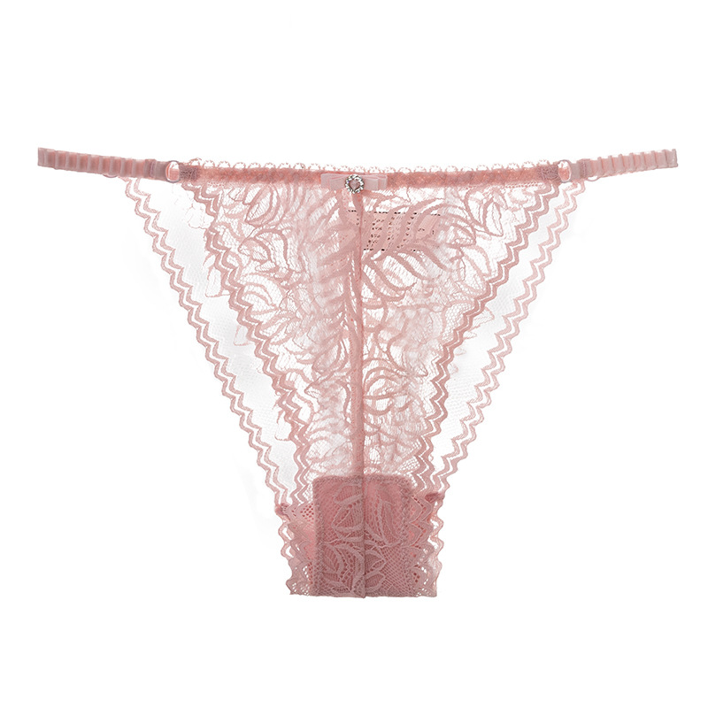 Cross-Border Foreign Trade Lace Transparent Hot T Pants Thin Belt Hollow Seductive Underwear Sexy Sexy Low Waist Thong Women Item Picture
