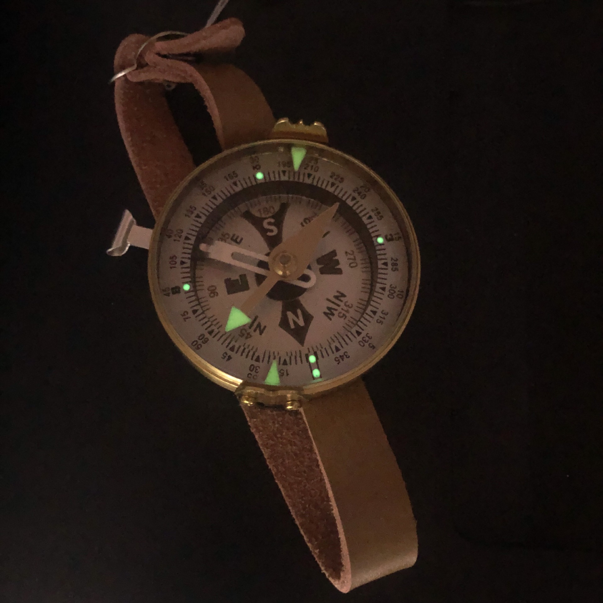 手表式俄罗斯夜光指南针指北针罗盘金属铜苏联指南针RS50B图