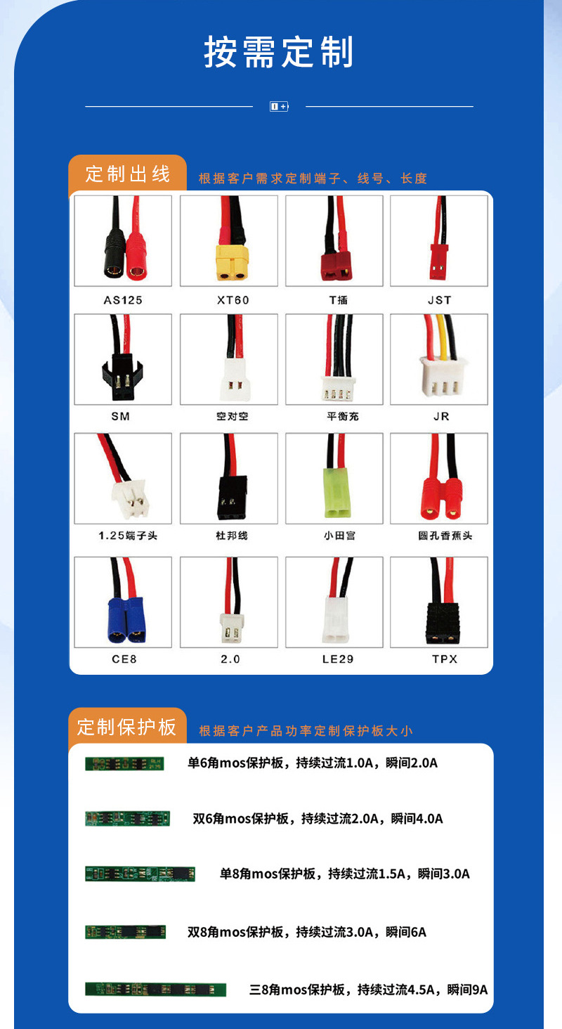 High-rate 6043116 polymer lithium battery pack 2500mAh40C automotive starting power lithium battery for electrical appliances pic 4