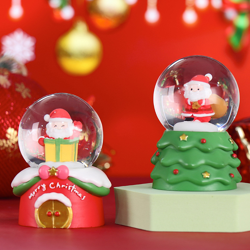 新圣诞系列发光水晶球圣诞老人发亮雪花球圣诞树装饰灯玻璃球摆件（价格面议）详情图3