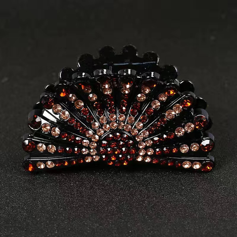 Korean large-sized hair accessories, hair clips, women's back head hair grippers, hair clips, rhinestone hair flower headwear, shark clips details Picture