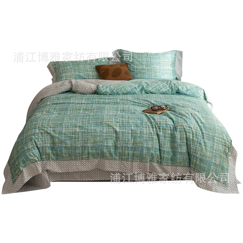 Wholesale of high-end AB panel design, 40-piece all-cotton four-piece set with all-season universal printing process Item Picture