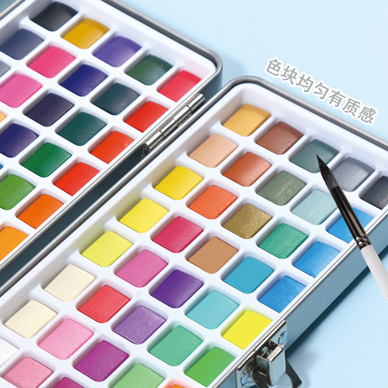 Boyi Xuan Pearlescent Paint Portable Iron Box Set for beginners and students diy graffiti painting solid watercolor paint Specification image