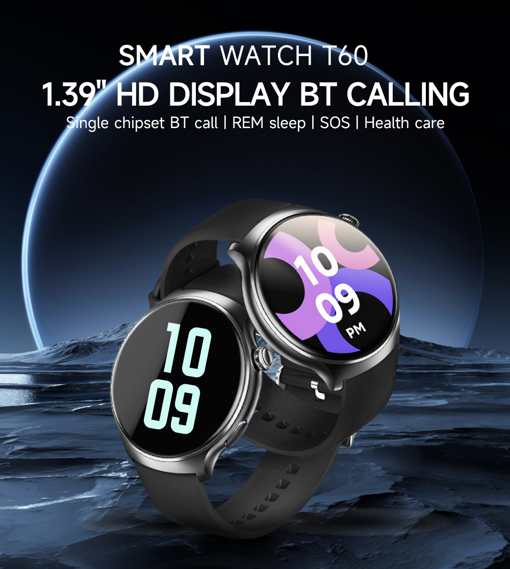 跨境热销T60智能手表血氧心率消息提醒蓝牙通话蓝牙运动智能手表详情3
