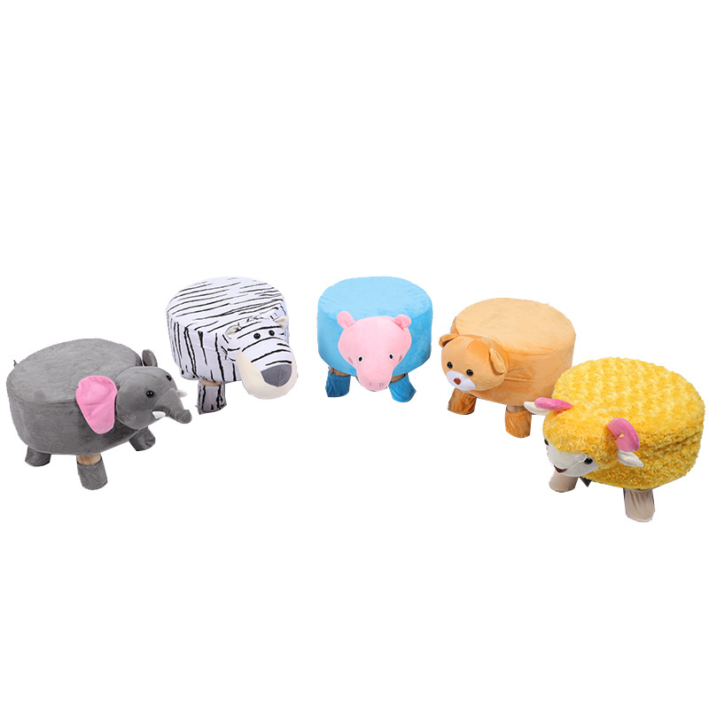 Wholesale Plush Animal Stool Home Shoe Stool Cloth Stool Cartoon Plush Children's Low Stool Children's Toy Stool Application Scenario