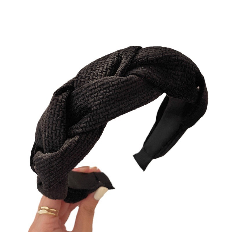 The new high-top braided braid sponge facial hair band, feminine hairpin headband, and high-end hair accessory are all popular online Item Picture