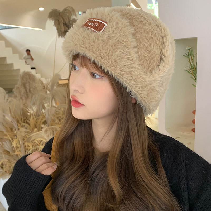 Add Fleece Warm Hat Autumn Winter Women's Northeast Winterproof Fleece Bag Knitted Hat Lamb Hair Cute Hat Application Scenario