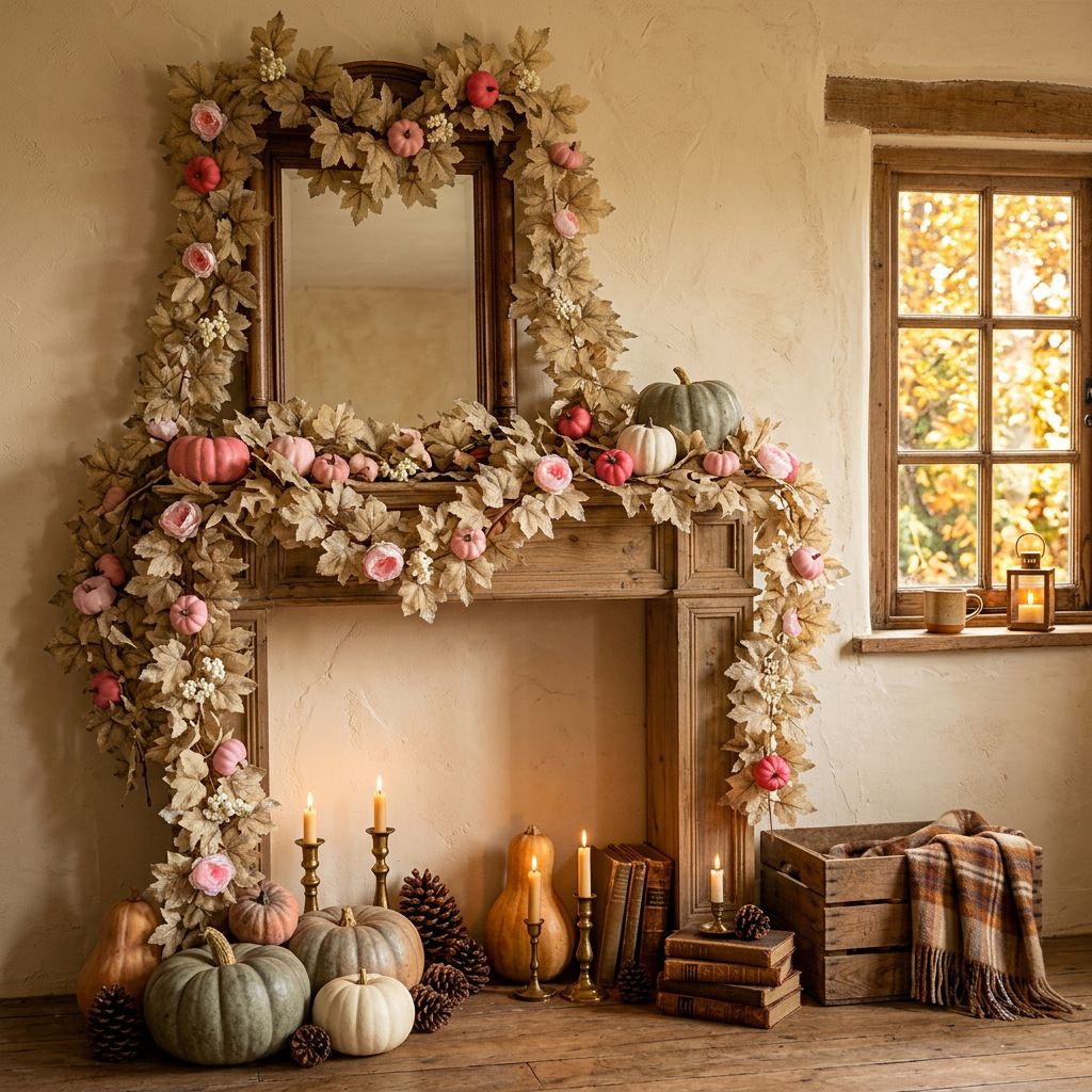 Artificial maple leaf rattan cross-border autumn outdoor decoration arrangement Artificial maple leaf autumn wreath Artificial maple leaf rattan pic 37