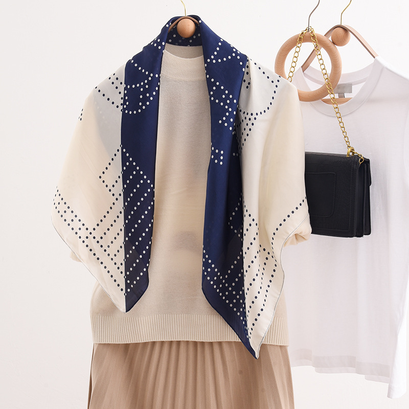 2024年春夏新款丝巾批发黑白拼接斑马丝巾民族风披肩丝巾方巾女士