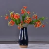 Lanjin artificial Plant Long Branch 3-head Jialan Flame Lily, high-end artificial flower, artificial flower, artificial flame lily, strange lily, home decoration details Picture