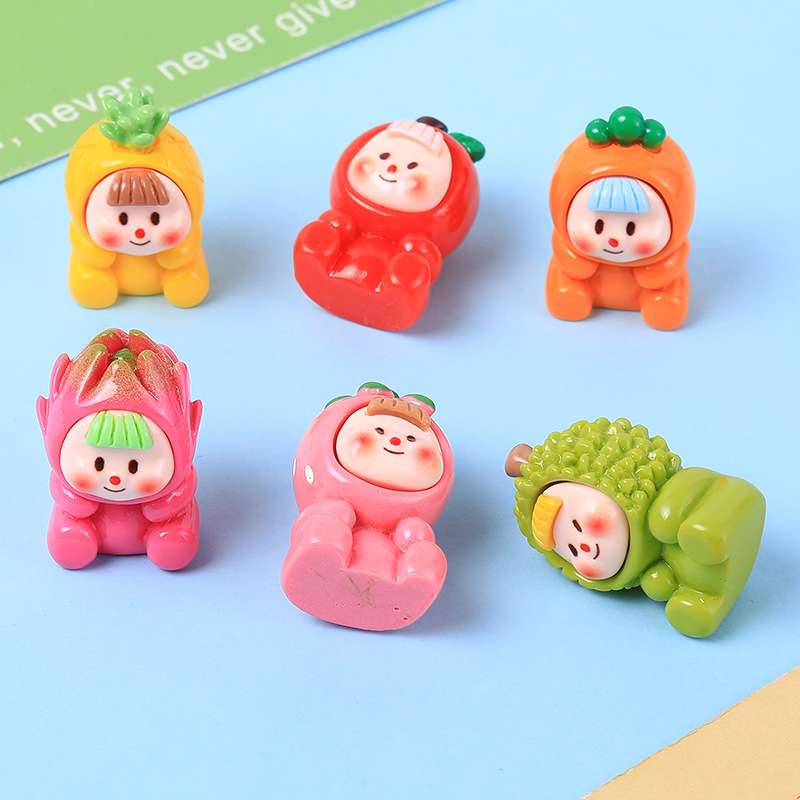 Resin Three-Dimensional Cartoon Fruit Multi-Sister Diy Accessories Key Chain Pendant Car Decoration Hand Decoration details Picture