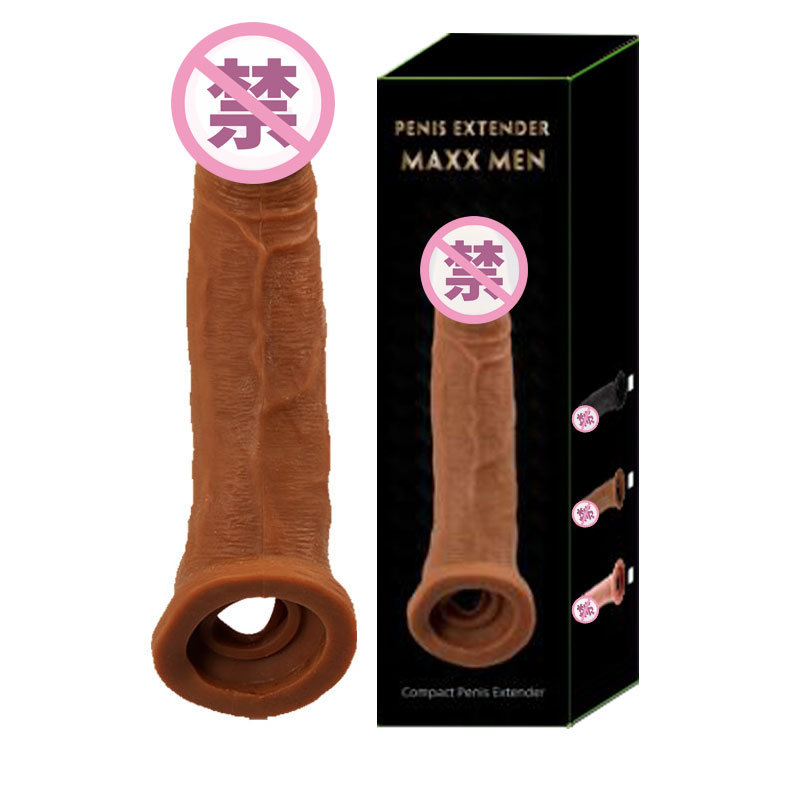 Spikes for men lengthened thick male stem set Male wear artificial dildo set adult sex toys full figure
