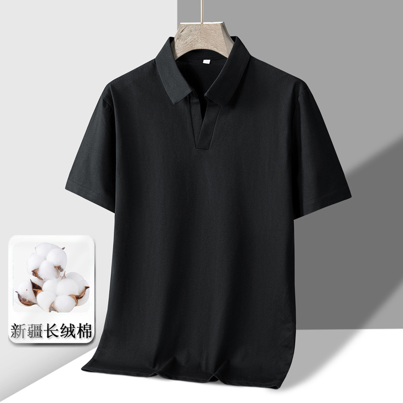 【 High Quality 】 Pure cotton V-neck polo shirt for men, summer lapel short-sleeved T-shirt, golf casual top for men Application Scenario