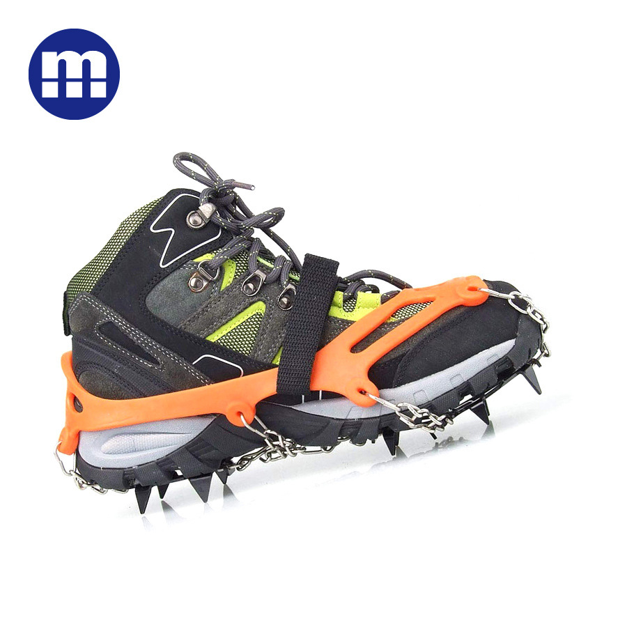 m® 12齿攀岩户外装备用品，防滑登山冰爪，冰鞋硅胶防滑鞋钉套图