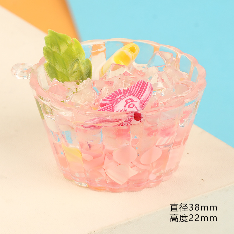 Three-dimensional creative luminous smoothie cups, diy food and play accessories, keychains, pendants, resin resin ornaments pic 8