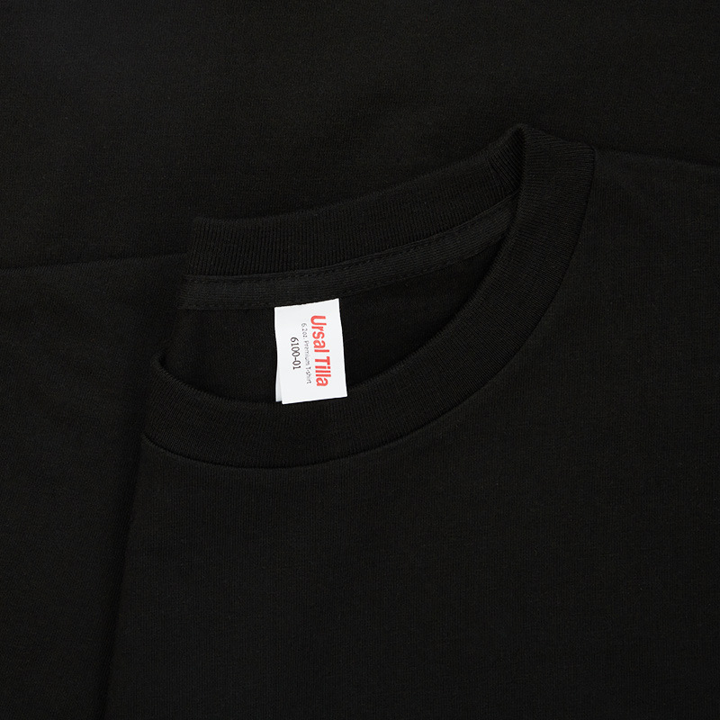 250g 17-piece all-cotton heavy blank shirt, round-neck long-sleeved with threaded cuffs, thickened solid color parent-child long-sleeved T-shirt details Picture