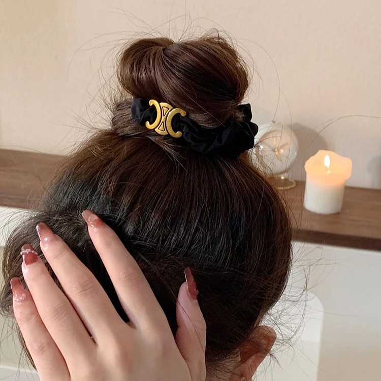Simple and elegant, high-end style, Arc de Triomphe large intestine hair band, women's spring and summer hair tie without damaging hair, women's hair tie Specification image