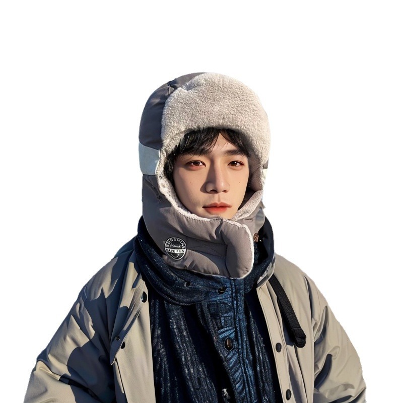 Hats Men's Ski Hats Outdoor Ear Protection Windproof Thunder Caps Men's Winter Cotton Caps Warm Pilot Biking Item Picture