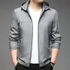 Men's hooded jacket, spring jacket, middle-aged men's clothing, Dad's spring top, 2022 new spring short trench coat Specification image