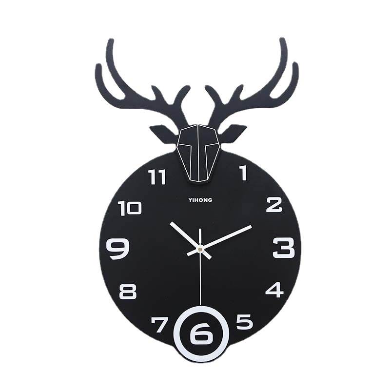A Red Fashion Quartz Clock Wall Clock Living Room Creative Modern Simple Wall Watch European Silent Bedroom Clock Decoration Item Picture
