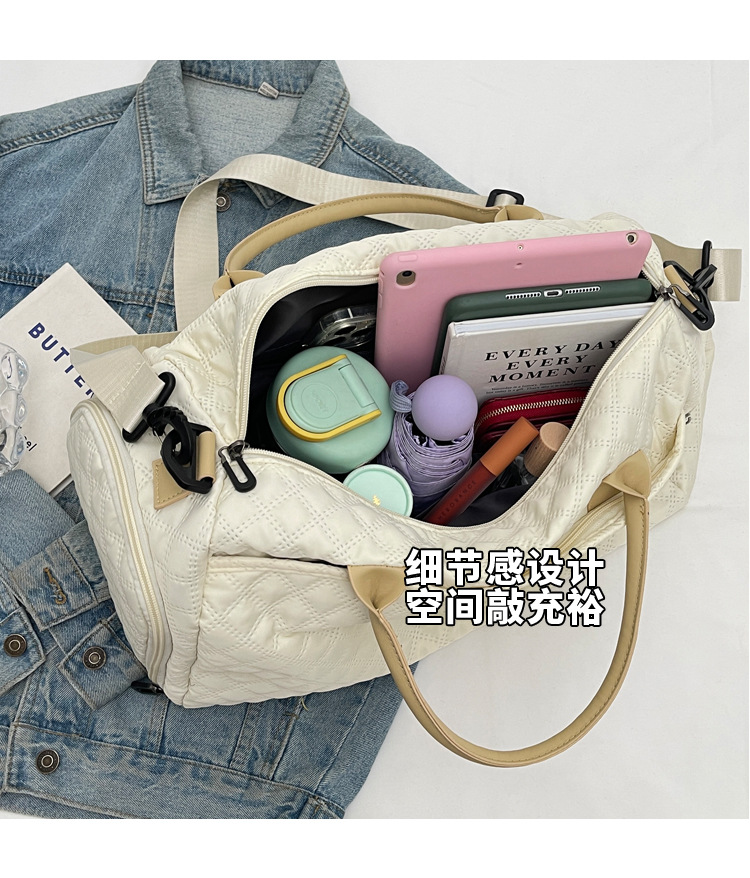 新款旅行包短途出差行李包女大容量运动健身包女士单肩斜挎手提包详情10