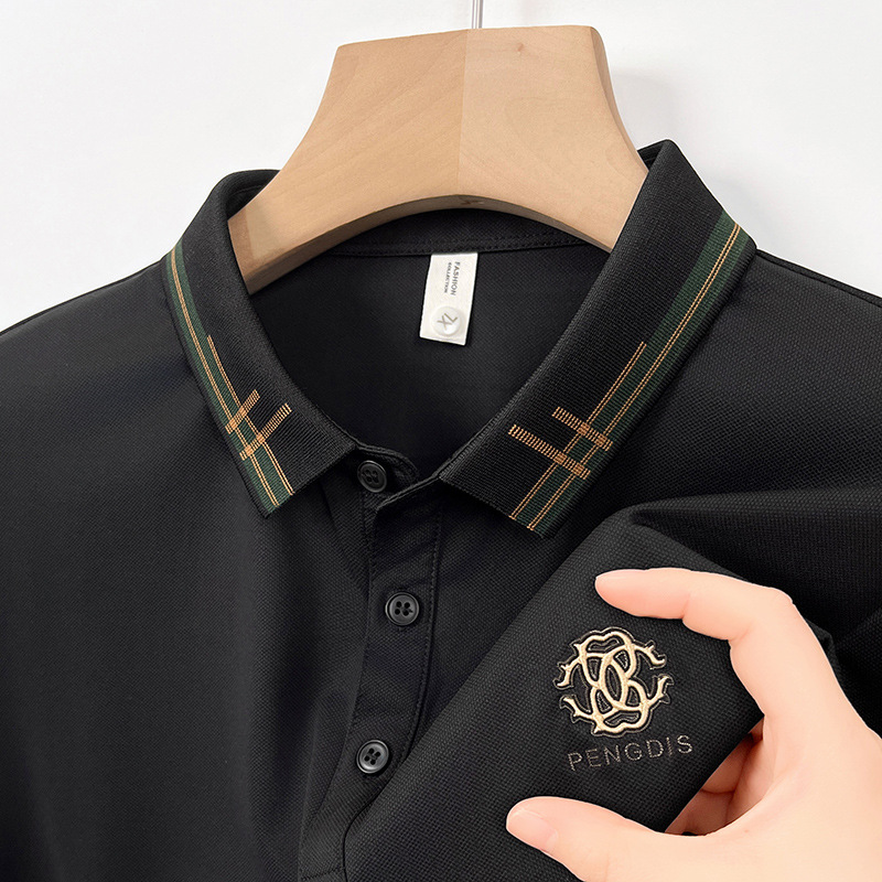 A new casual POLO shirt with a lapel collar and a fashionable pullover for young and middle-aged men in summer Specification image