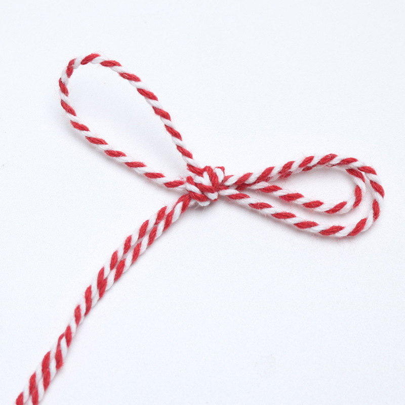 Factory direct sales: 1-5mm double-color cotton rope, DIY zongzi wrapping string, double-strand colored stranded rope, auxiliary material cotton and linen rope details Picture