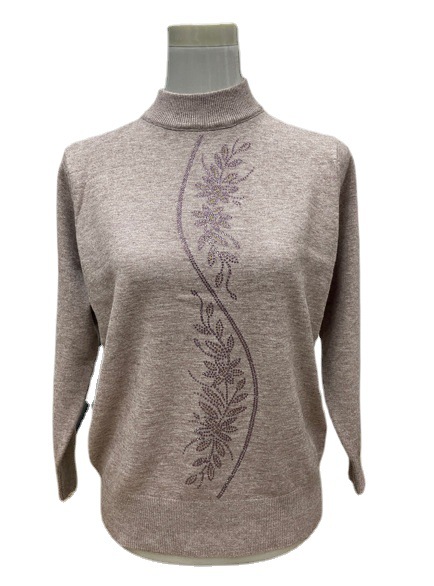 Middle-aged and elderly women's base layer, long-sleeved top, women's 2022 autumn and winter thick mom wear, loose and large-sized base layer Item Picture