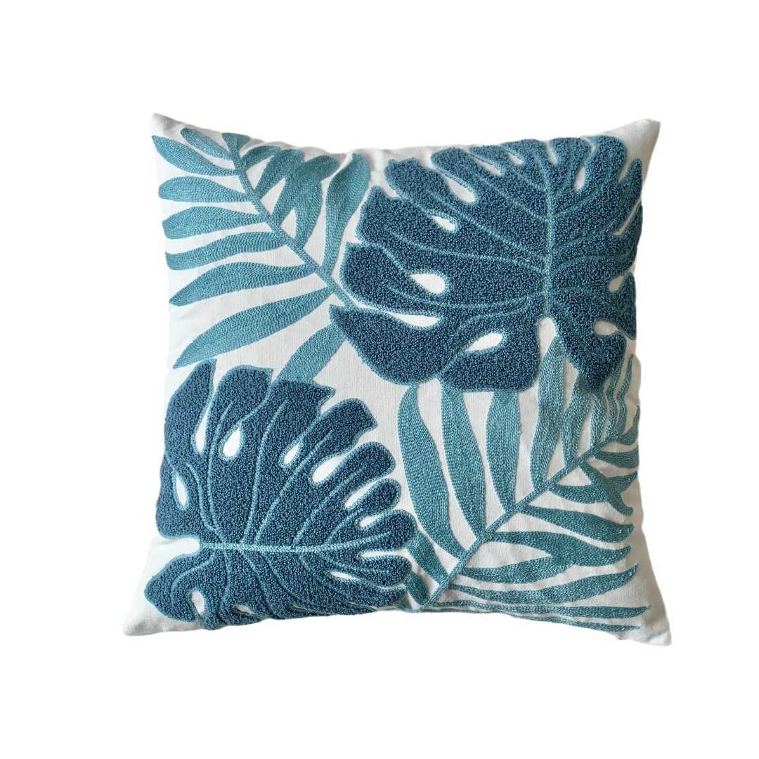 Best-selling American green leaf sunflower living room sofa, embroidered cushions, throw pillows and pillowcases on cross-border Amazon Item Picture