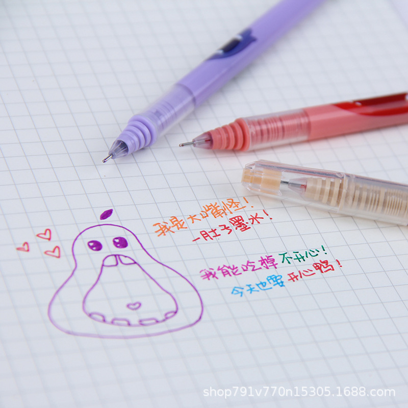 New CS-R461 Big Mouth Monster 0.5mm large ink volume full needle tube straight liquid color ballpoint pen signature pen Application Scenario