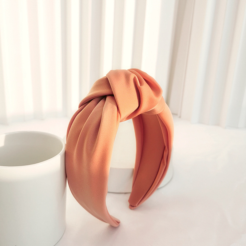 New cross-border headband from Europe and America, versatile ins texture satin headband, wide edge knotted hair band wholesale R288 pic 59