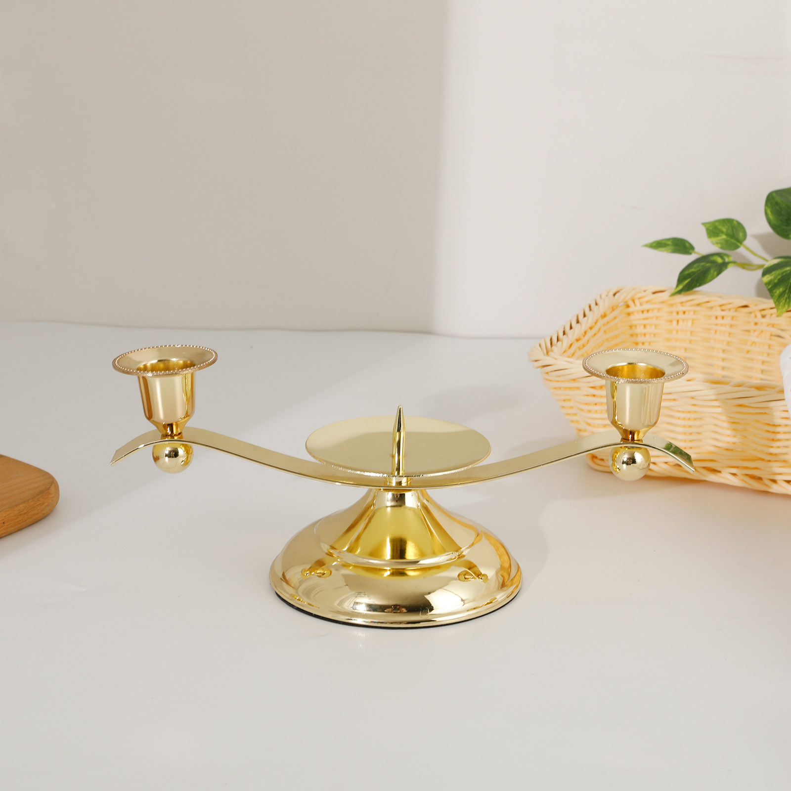 Vintage Candlestick Home Decoration Iron Art Candle Table Photo Props Sample Room Decoration Balance Candle Table details Picture