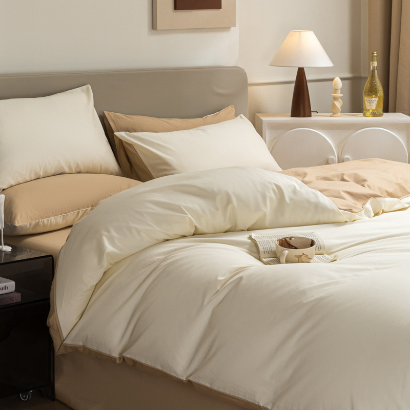 New class A long cotton double patchwork conjunto de cuatro piezas dormitorio estudiantil conjunto de tres piezas cama bonin doble kit venta al por mayor grupo details Picture