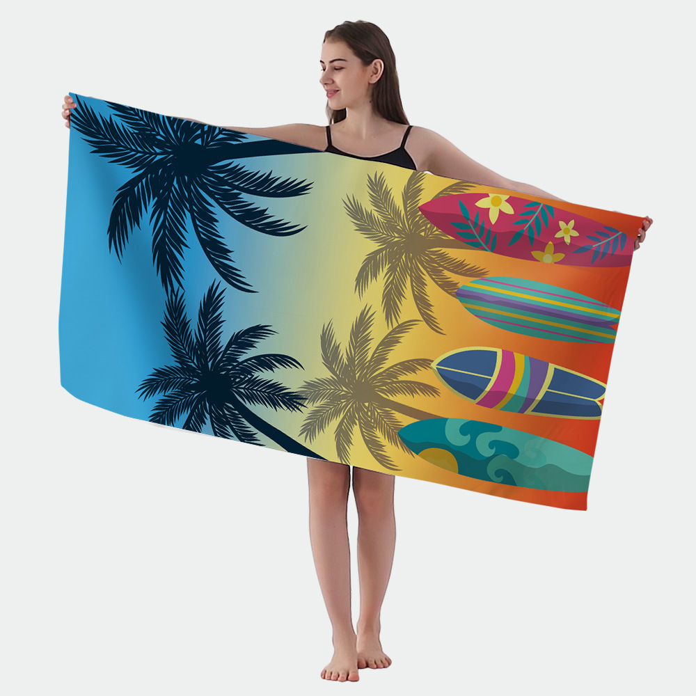 2023 Cross-Border Original Double-Sided Velvet Microfiber Beach Towel Beach Swimming Towel Quick Drying Towel Item Picture