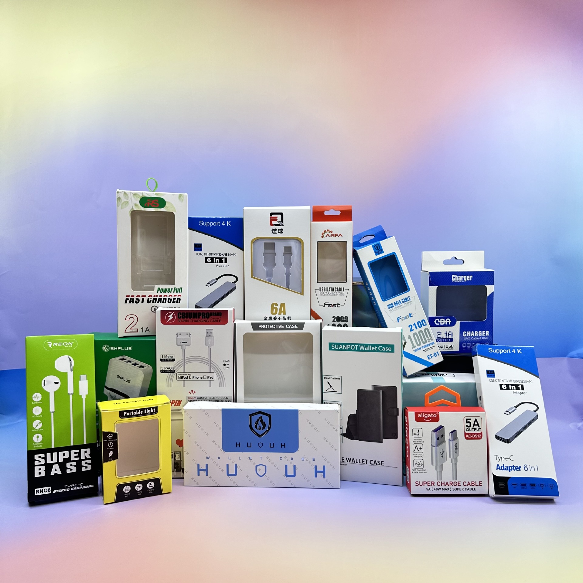 Customized window-opening phone cases, earphone packaging boxes, white card paper boxes, data cable color boxes, and small-batch printing customization pic 1