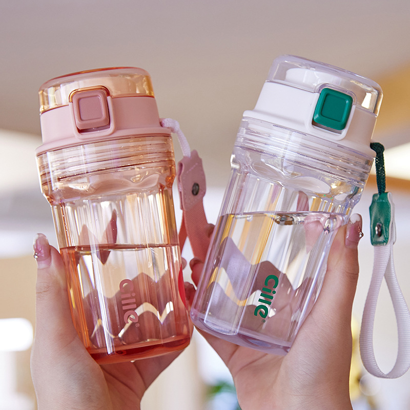 Hilo Water Cup Coffee Cup Girls Summer Plastic Cup High Appearance Level Portable Teacup Home Cute Tritan Cup details Picture