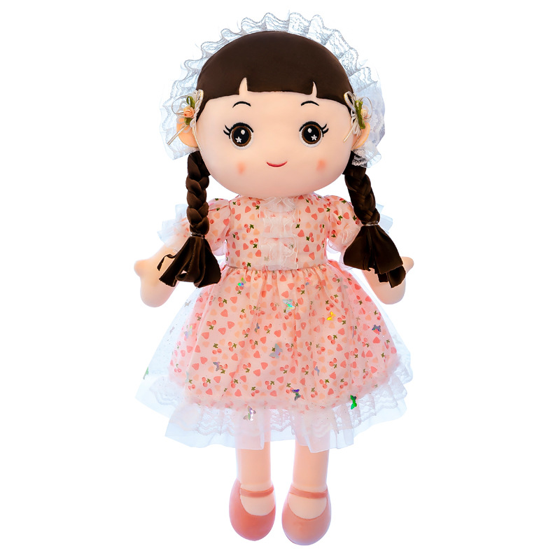 New cute country doll plush toy doll for girls to sleep in bed with as a birthday gift details Picture