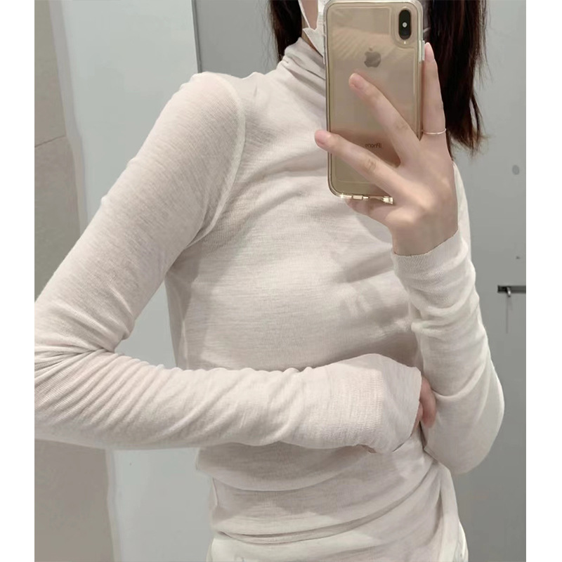 The 2022 autumn/winter new C brand women's slim-fit high-neck solid color wool base layer is a must-have for casual commuting details Picture