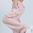 设计感休闲粉色阔腿工装裤女夏季新款高腰显瘦宽松直筒拖地裤子