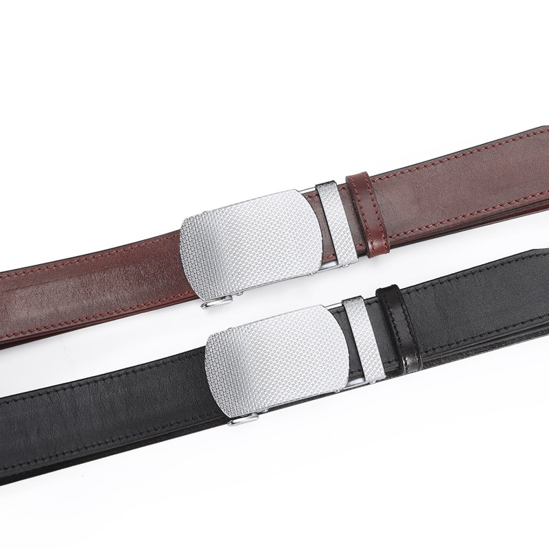 Wholesale of new online genuine leather belts for men, simple and versatile business belts, alloy automatic buckle trousers belts Specification image