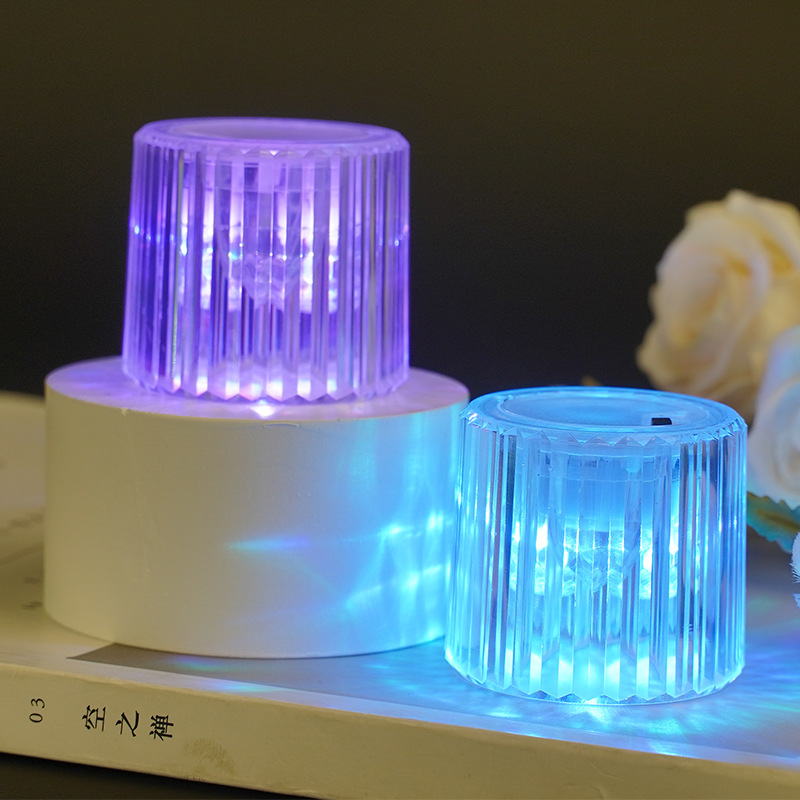 Factory direct supply of creative seven-color mini night lights, LED line ambient lights, bedroom crystal diamond decorative lights details Picture