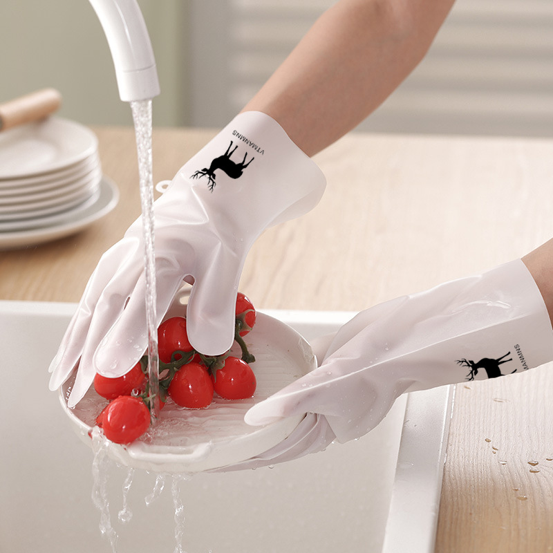 家务洗碗手套透白洗衣防水胶皮家用清洁橡胶防滑耐用薄款批发详情图2