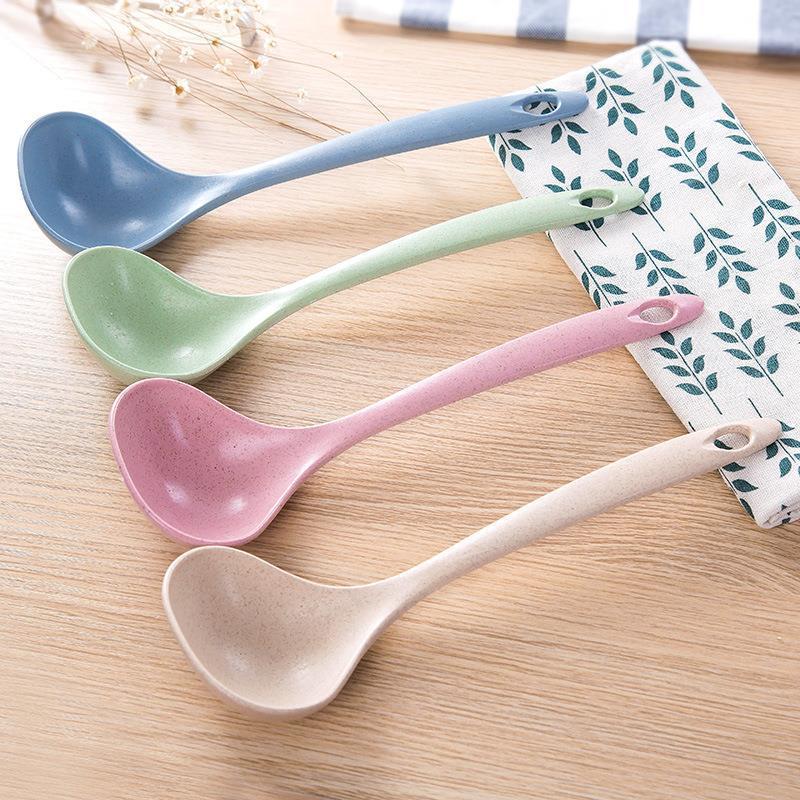 Wheat Straw Soup Spoon Household Long Handle Porridge Spoon Kitchen Plastic Kitchenware Thickened Large Porridge Spoon Specification drawing