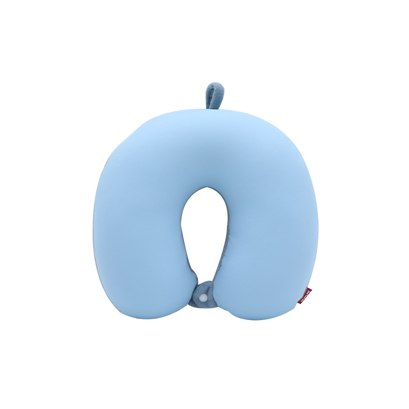 Solid-color foam particle U-shaped pillow, Kanglewu business simple neck pillow, office travel airplane neck pillow wholesale Item Picture