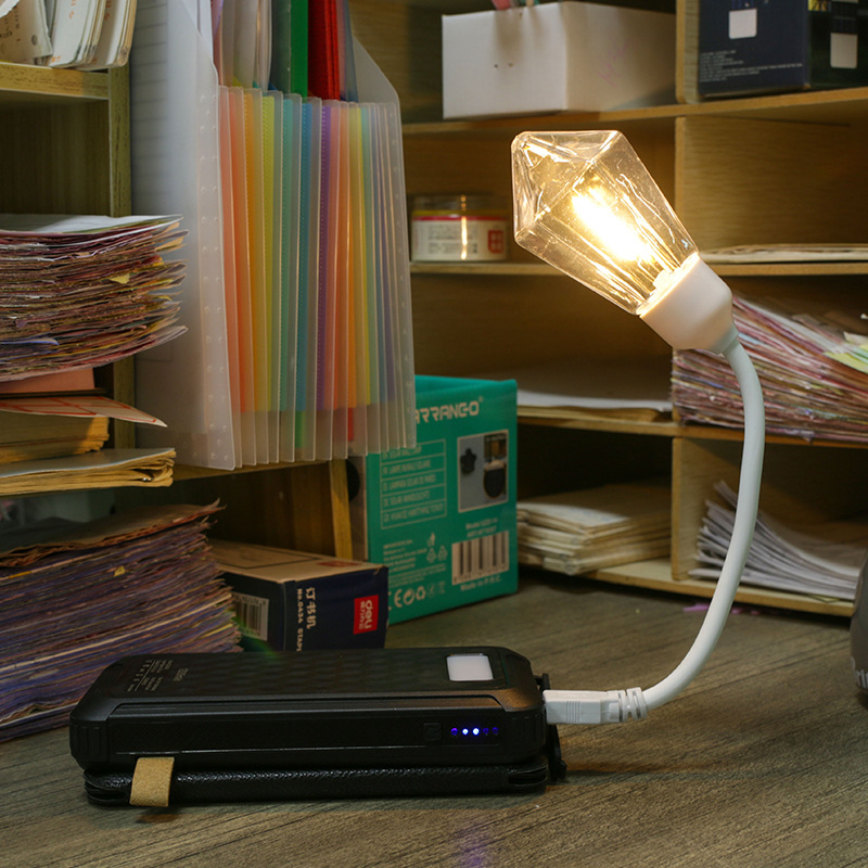 Usb Charging Folding Tungsten Filament Night Light Eye Protection L Light Learning Creative Gift Dormitory Desk Student Night Light details Picture