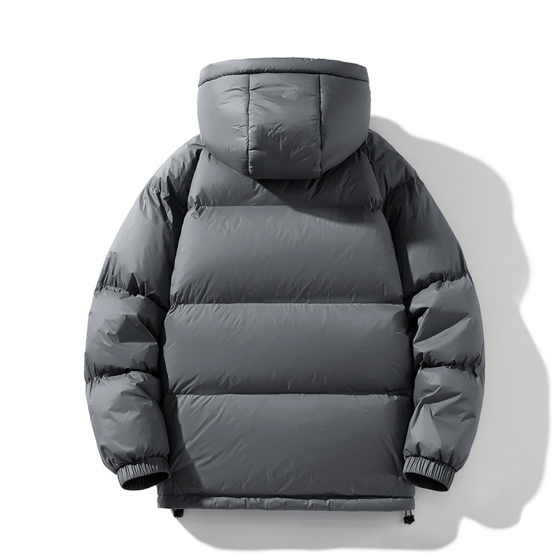 Winter large-sized filled white goose down jacket, warm hooded down jacket, white goose couple men's large-sized cross-border down jacket Specification image