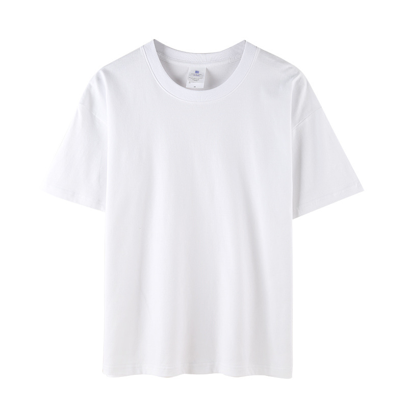 250g peso blanco suelto color sólido algodón manga corta para hombres y mujeres camiseta de pareja cuerpo legging 10 colores al por mayor details Picture