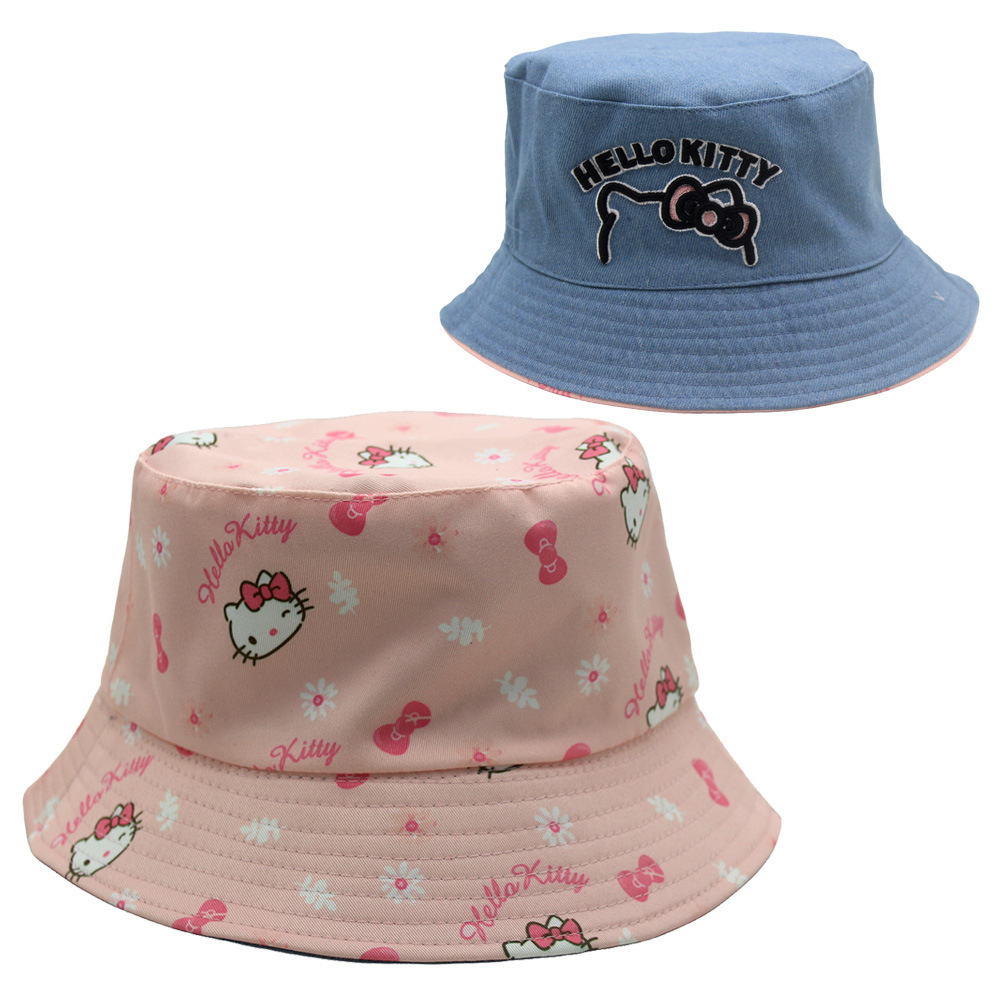 Cross-Border New Kulomi Printed Fisherman Hat Cartoon Anime Sanrio Embroidery Double-Sided Wear Visor Basin Hat details Picture