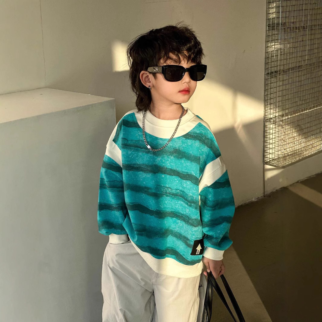 Trazabilidad primavera 2025 nuevo niño sudadera niño medio korean edición moda versátil top con capucha moda cool Specification image